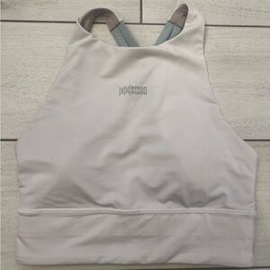 Lululemon Athletica Cream Sports Bra High-Neck Racerback